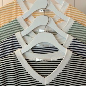 Woman’s Striped V-Neck T-Shirts